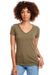Next Level NL1540/1540 Womens Ideal Jersey Short Sleeve V-Neck T-Shirt Military Green Model Front