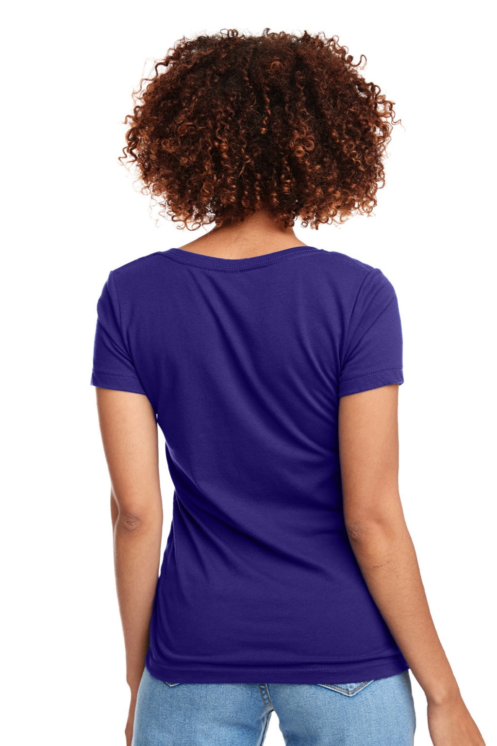 Next Level NL1540/1540 Womens Ideal Jersey Short Sleeve V-Neck T-Shirt Purple Rush Model Back
