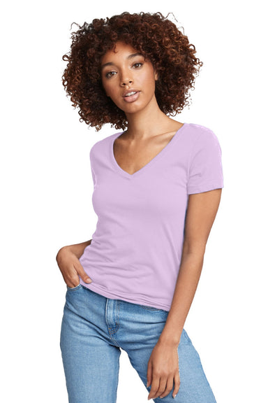 Next Level NL1540/1540 Womens Ideal Jersey Short Sleeve V-Neck T-Shirt Lilac Purple Model Front