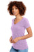Next Level NL1540/1540 Womens Ideal Jersey Short Sleeve V-Neck T-Shirt Lilac Purple Model Side