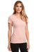 Next Level NL1540/1540 Womens Ideal Jersey Short Sleeve V-Neck T-Shirt Desert Pink Model Front