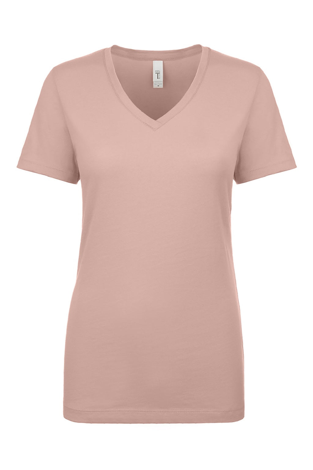 Next Level NL1540/1540 Womens Ideal Jersey Short Sleeve V-Neck T-Shirt Desert Pink Flat Front