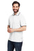 Nautica N17165 Mens Desk Short Sleeve Polo Shirt White/Navy Blue Model 3q