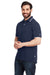 Nautica N17165 Mens Desk Short Sleeve Polo Shirt Navy Blue/White Model 3q