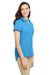 Nautica N17168 Womens Desk Short Sleeve Polo Shirt Azure Blue/Navy Blue Model 3q