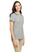 Nautica N17168 Womens Desk Short Sleeve Polo Shirt Oxford Grey/Navy Blue Model 3q