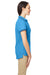 Nautica N17168 Womens Desk Short Sleeve Polo Shirt Azure Blue/Navy Blue Model Side