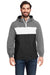 Nautica N17174 Mens Windward Wind & Water Resistant 1/4 Zip Hooded Jacket Graphite Grey/Black Model Front