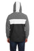 Nautica N17174 Mens Windward Wind & Water Resistant 1/4 Zip Hooded Jacket Graphite Grey/Black Model Back