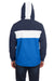 Nautica N17174 Mens Windward Wind & Water Resistant 1/4 Zip Hooded Jacket Navy Blue/Royal Blue Model Back