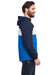 Nautica N17174 Mens Windward Wind & Water Resistant 1/4 Zip Hooded Jacket Navy Blue/Royal Blue Model Side