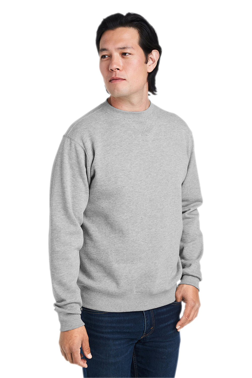 Nautica N17175 Mens Anchor Crewneck Sweatshirt Heather Oxford Grey Model 3q