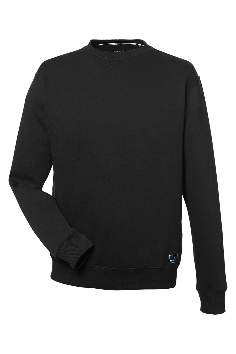 Nautica N17175 Mens Anchor Crewneck Sweatshirt Black Flat Front