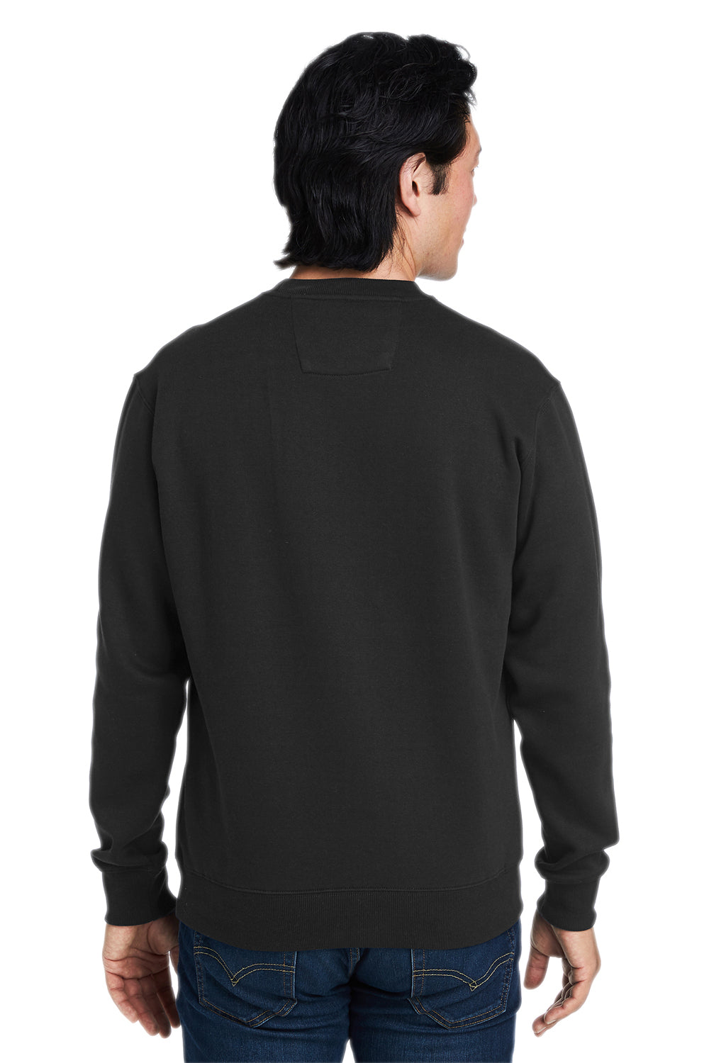 Nautica N17175 Mens Anchor Crewneck Sweatshirt Black Model Back