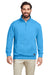 Nautica N17176 Mens Anchor 1/4 Zip Sweatshirt w/ Pockets Azure Blue Model Front