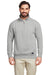 Nautica N17176 Mens Anchor 1/4 Zip Sweatshirt w/ Pockets Oxford Grey Model Front