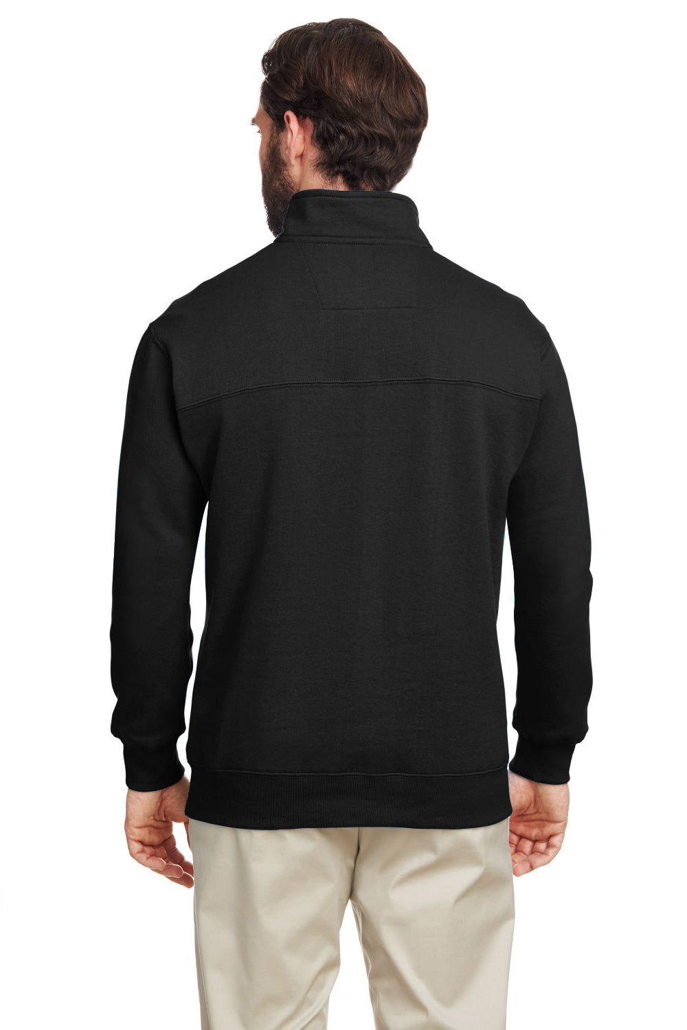 Nautica N17176 Mens Anchor 1/4 Zip Sweatshirt w/ Pockets Black Model Back