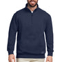 Nautica Mens Anchor 1/4 Zip Sweatshirt w/ Pockets - Navy Blue