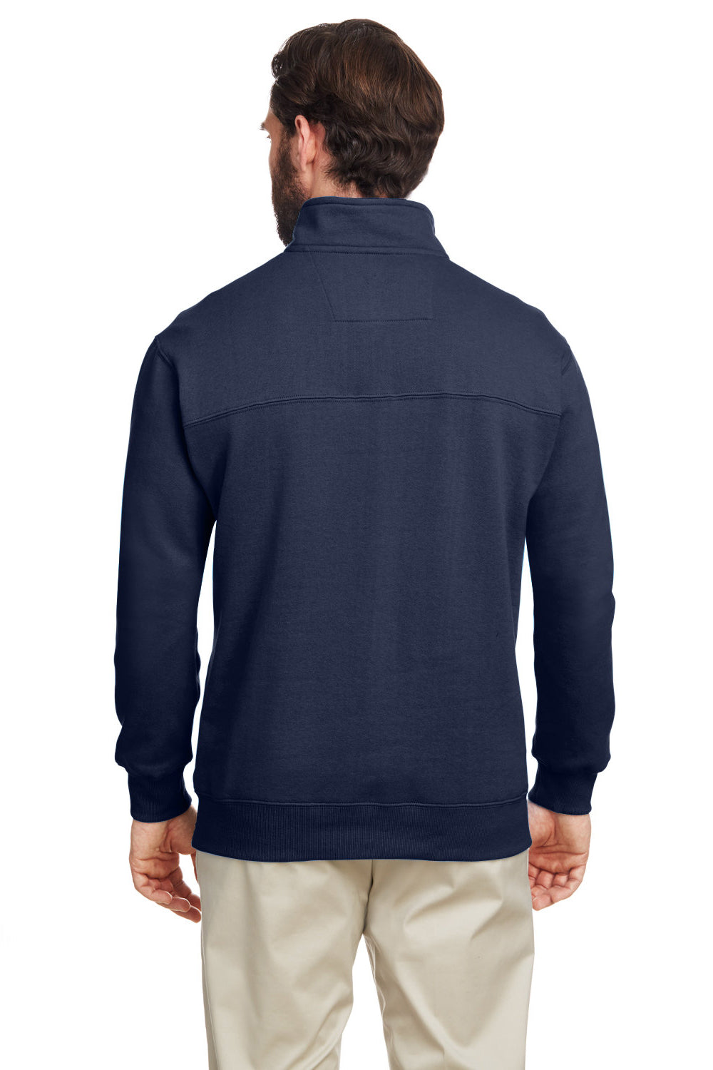 Nautica N17176 Mens Anchor 1/4 Zip Sweatshirt w/ Pockets Navy Blue Model Back