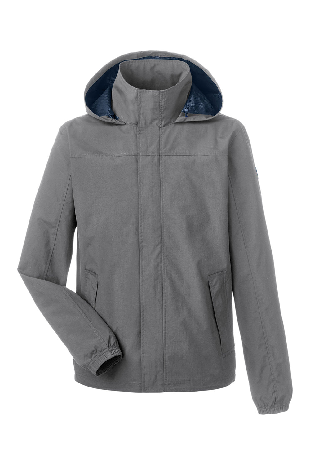 Nautica N17182 Mens Voyage Water Resistant Full Zip Hooded Jacket Graphite Grey Flat Front