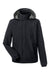 Nautica N17182 Mens Voyage Water Resistant Full Zip Hooded Jacket Black Flat Front