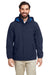 Nautica N17182 Mens Voyage Water Resistant Full Zip Hooded Jacket Navy Blue Model Front