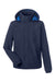 Nautica N17182 Mens Voyage Water Resistant Full Zip Hooded Jacket Navy Blue Flat Front