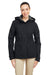 Nautica N17183 Womens Voyage Water Resistant Full Zip Hooded Jacket Black Model Front