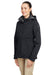Nautica N17183 Womens Voyage Water Resistant Full Zip Hooded Jacket Black Model 3q