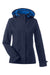 Nautica N17183 Womens Voyage Water Resistant Full Zip Hooded Jacket Navy Blue Flat Front