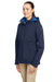 Nautica N17183 Womens Voyage Water Resistant Full Zip Hooded Jacket Navy Blue Model 3q