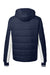 Nautica N17186 Mens Nautical Mile Wind Resistant Packable Full Zip Hooded Puffer Jacket Night Navy Blue/Antique White Flat Back