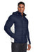 Nautica N17186 Mens Nautical Mile Wind Resistant Packable Full Zip Hooded Puffer Jacket Night Navy Blue/Antique White Model 3q
