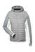Nautica N17187 Womens Nautical Mile Wind & Water Resistant Packable Full Zip Hooded Puffer Jacket Graphite Grey/Antique White Flat Front