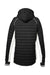 Nautica N17187 Womens Nautical Mile Wind & Water Resistant Packable Full Zip Hooded Puffer Jacket Black/Antique White Flat Back