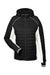 Nautica N17187 Womens Nautical Mile Wind & Water Resistant Packable Full Zip Hooded Puffer Jacket Black/Antique White Flat Front