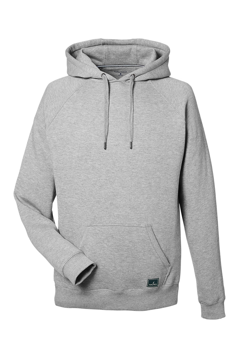 Nautica N17199 Mens Anchor Fleece Hooded Sweatshirt Hoodie w/ Pouch Pocket Heather Oxford Grey Flat Front