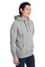 Nautica N17199 Mens Anchor Fleece Hooded Sweatshirt Hoodie w/ Pouch Pocket Heather Oxford Grey Model 3q