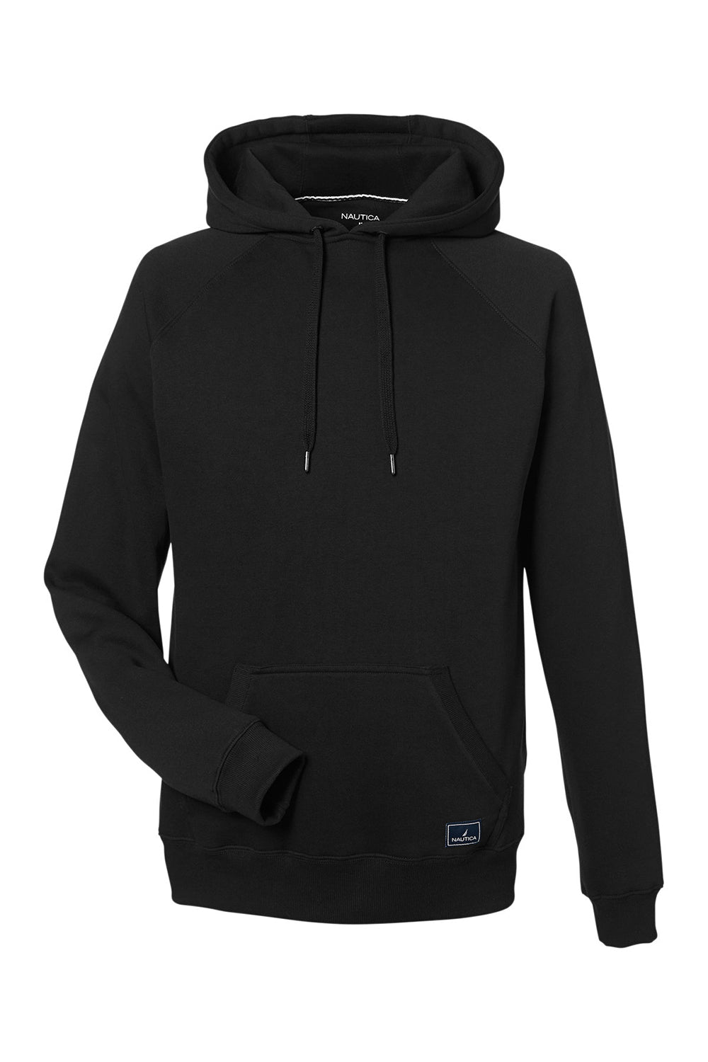 Nautica N17199 Mens Anchor Fleece Hooded Sweatshirt Hoodie w/ Pouch Pocket Black Flat Front