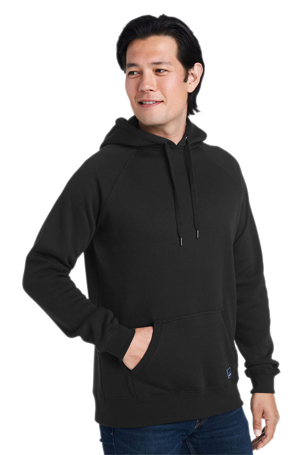 Nautica N17199 Mens Anchor Fleece Hooded Sweatshirt Hoodie w/ Pouch Pocket Black Model 3q