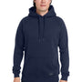 Nautica Mens Anchor Fleece Hooded Sweatshirt Hoodie w/ Pouch Pocket - Navy Blue