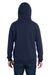 Nautica N17199 Mens Anchor Fleece Hooded Sweatshirt Hoodie w/ Pouch Pocket Navy Blue Model Back