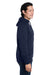 Nautica N17199 Mens Anchor Fleece Hooded Sweatshirt Hoodie w/ Pouch Pocket Navy Blue Model Side