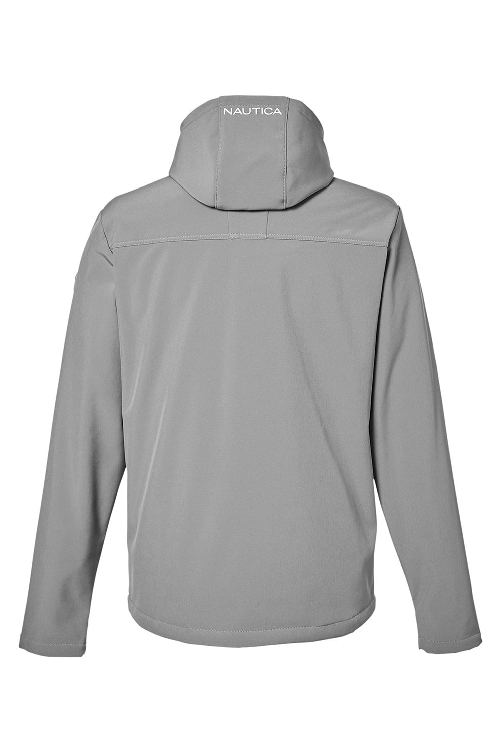 Nautica N17789 Mens Wavestorm Wind & Water Resistant Full Zip Hooded Jacket Graphite Grey Flat Back