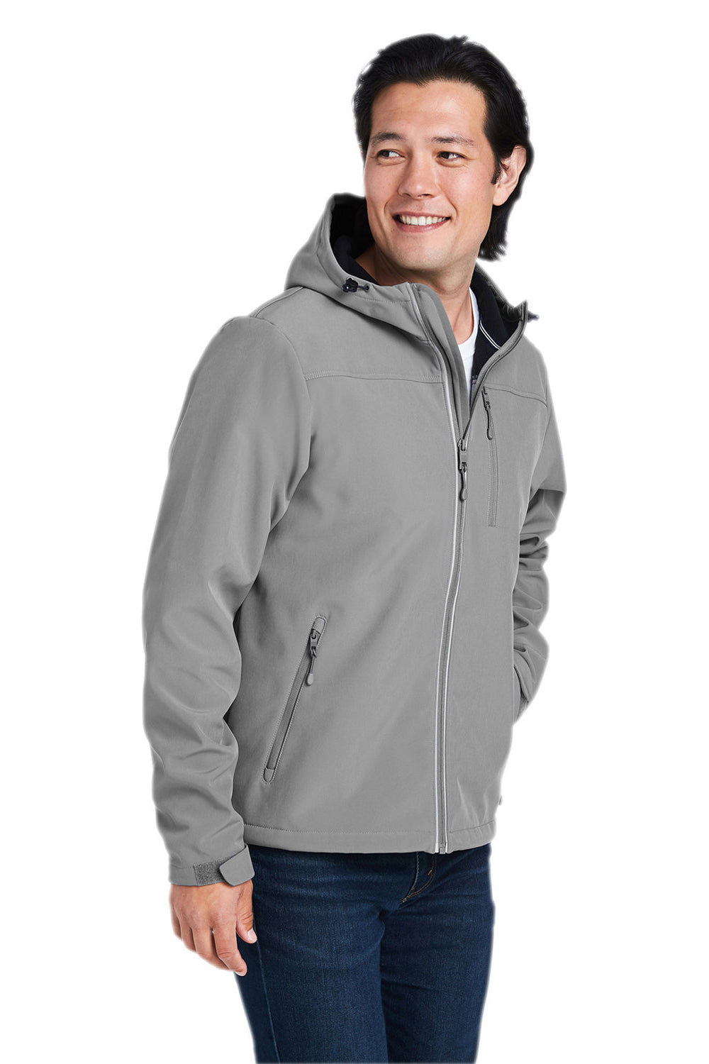 Nautica N17789 Mens Wavestorm Wind & Water Resistant Full Zip Hooded Jacket Graphite Grey Model 3q