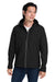 Nautica N17789 Mens Wavestorm Wind & Water Resistant Full Zip Hooded Jacket Black Model Front