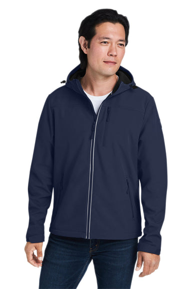 Nautica N17789 Mens Wavestorm Wind & Water Resistant Full Zip Hooded Jacket Navy Blue Model Front