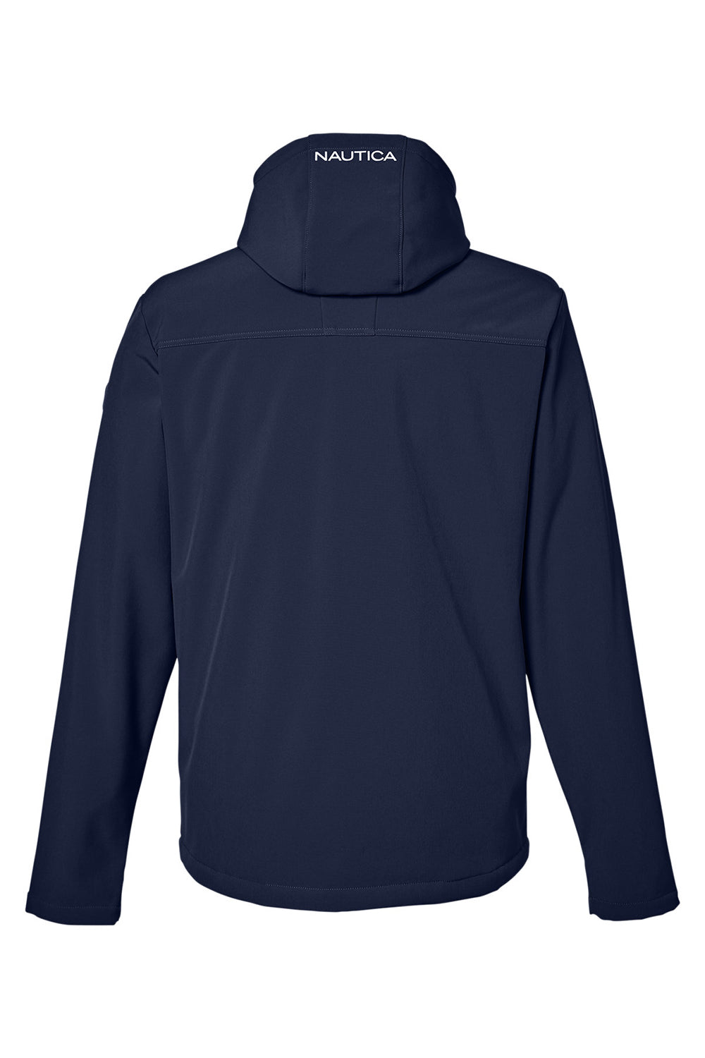 Nautica N17789 Mens Wavestorm Wind & Water Resistant Full Zip Hooded Jacket Navy Blue Flat Back