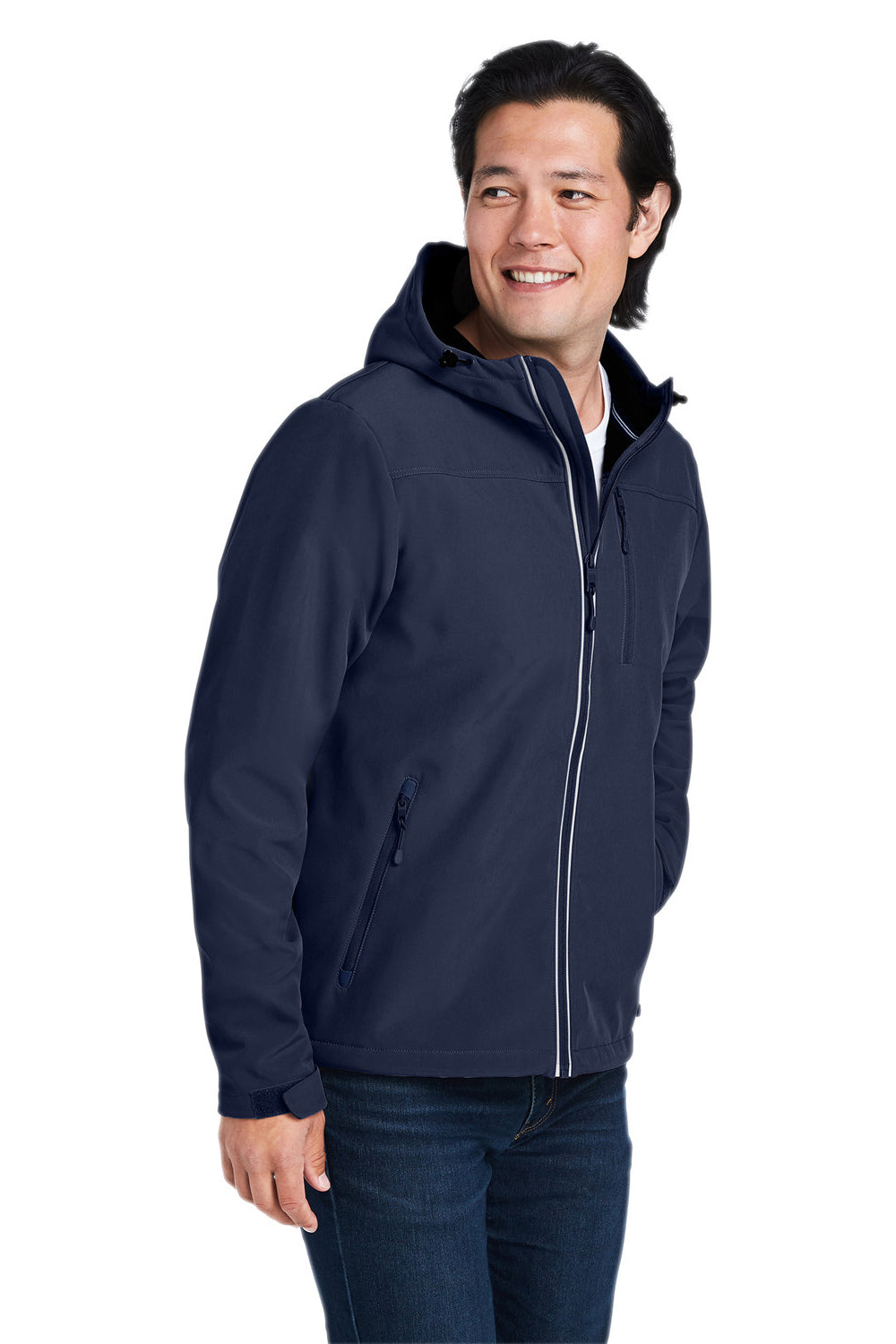 Nautica N17789 Mens Wavestorm Wind & Water Resistant Full Zip Hooded Jacket Navy Blue Model 3q