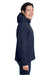 Nautica N17789 Mens Wavestorm Wind & Water Resistant Full Zip Hooded Jacket Navy Blue Model Side